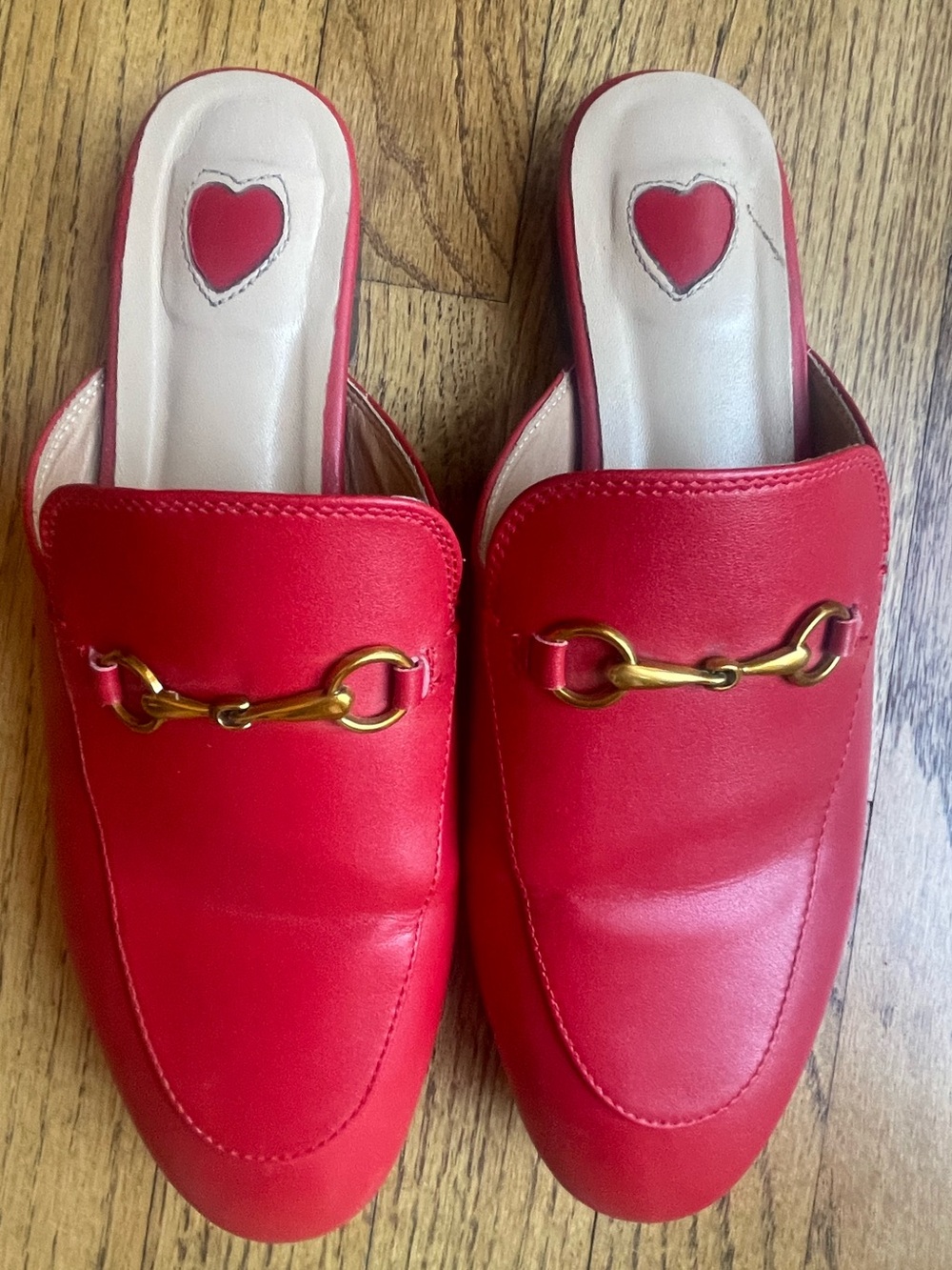 ARQA Red Leather Horsebit Loafer Mules Flats Size 9 EU 40 - Picture 3 of 12